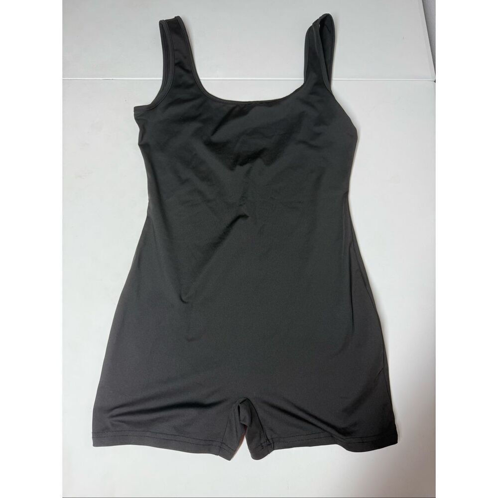 Shein Black Sleeveless Tank Shorts Bodysuit Women’s Size M